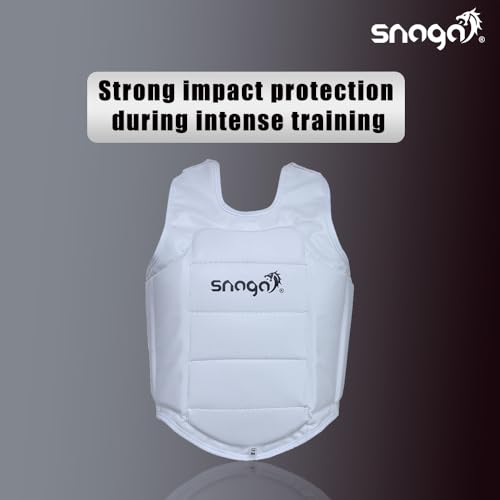 Image of Snaga Taekwondo, Karate, Boxing and Kickboxing Chest Guard for Enhanced Protection and Comfort During Training and Competitive Events (Large)