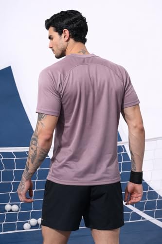 Image of Kvetoo Mens Dry Fit Gym T Shirt Quick Dry Sweat Proof Breathable Workout Tee Muscle Fit Athletic Sports T Shirt for Gym Running Training