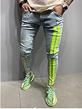 Gerades Bein Normales Bein Normale Passform Arbeits-Denim-Hose Skinny Slim Fit Herren Multicolor Stretch Skinny Fit Druckjeans Herren Knee Ripped Distressed Hole Bikerjeans Hose Hi