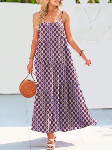 ANRABESS Women Summer Casual Loose Sleeveless Sundress Spaghetti Strap Flowy Boho Linen Beach Vacation Maxi Long Dress