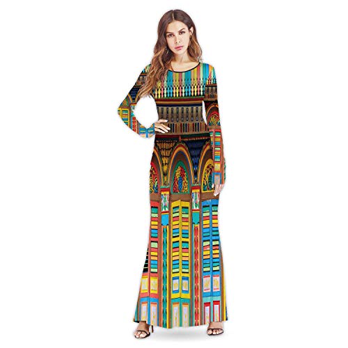 Facade of The Building in Little,Women's Casual Floral Long Maxi Dress Singapore L