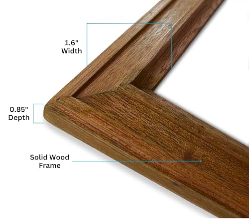 Image of 12 x 18 inch Wooden Photo Frame for Wall Decoration, Brown Photo Frame with Mat, 12 x 18 inch Photo Frame for Posters Photos and Artworks