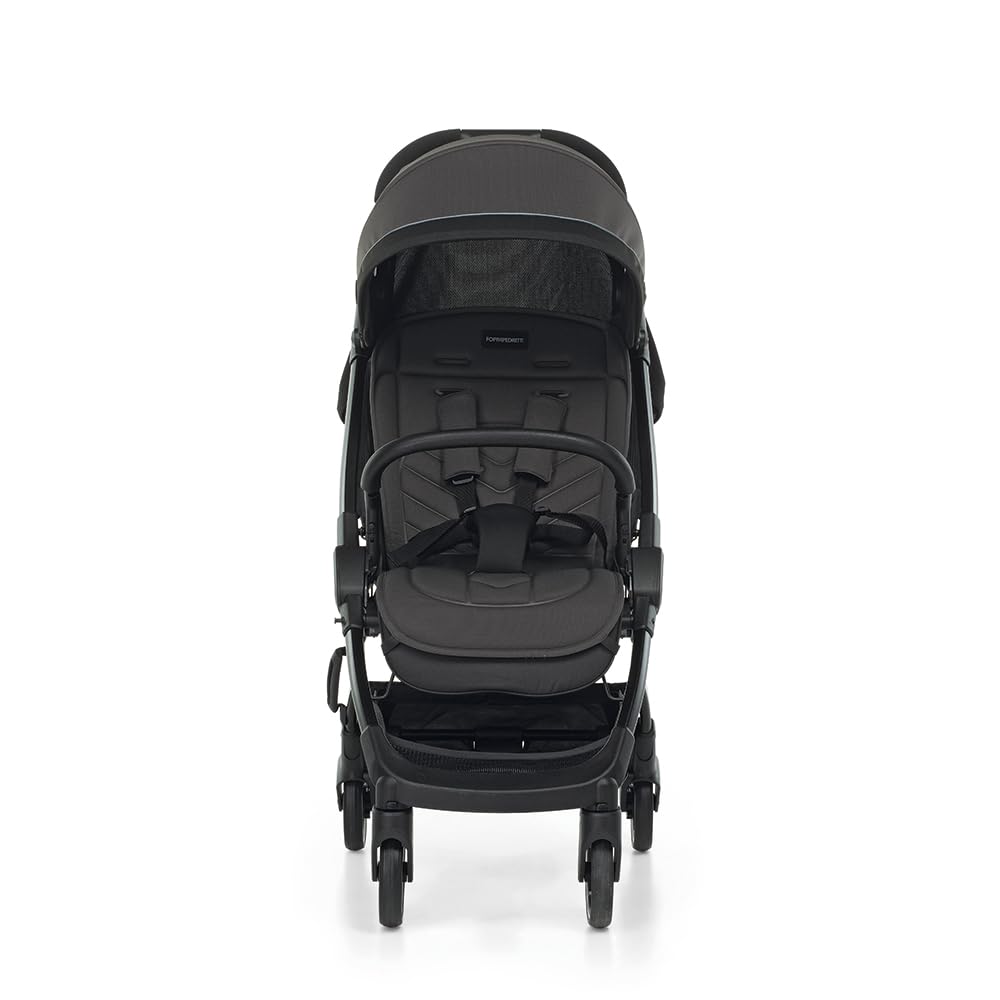 Foppapedretti Passeggino Leggero Ciao, per bambini 0-22 Kg (0-4 anni), Chiusura ad 1 mano, Self-Standing, Schienabile Regolabile, Ruote Ammortizzate, Porta Oggetti, Telaio in Alluminio, Grigio
