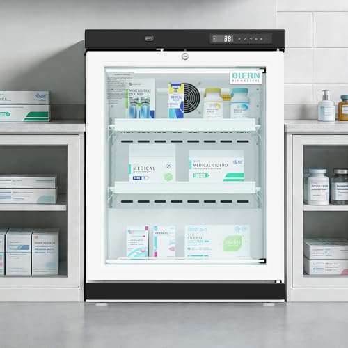 OLERN 3.6 cu.ft. Medical Pharmacy Refrigerator, Digital °F Display and Alarm, Countertop Lab Fridge with Forced Air Cooling and Frost Free, Locking Vaccine Refrigerator for Clinic, Lab, Pharmacy - Thumbnail 2