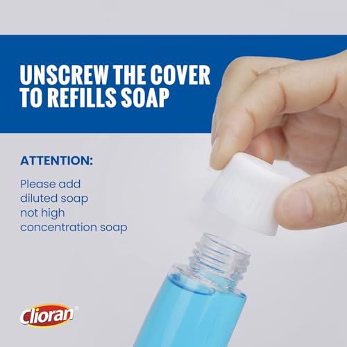 Clioran Dishwand Refills Soap Control Handle,6 Heavy Duty Dish Wand Sponge Heads,Non Scratch Scrubbers Replacement Refill Brush Dispenser,Dishwashing Scrub for Sink Non-Stick Kits Dishwasher Cleaning