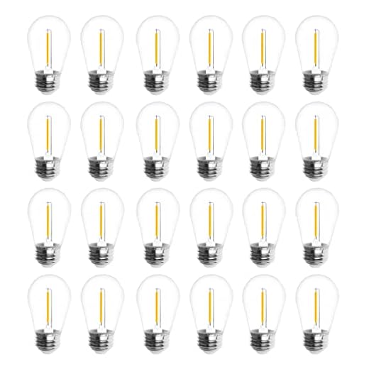 27+ Charming Vintage Christmas Decor Ideas to Try 4 Jslinter 24-Pack LED 1W String Light Bulbs, S14 Plastic Shatterproof Edison Vintage Style Replacement 1 Watt Outdoor 2200K, Waterproof, Warm White Equivalent to 11w, e26 Base