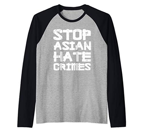 Stop Asian Hate Crimes AAPI Pride Proud Asian Heritage Camiseta Manga Raglan