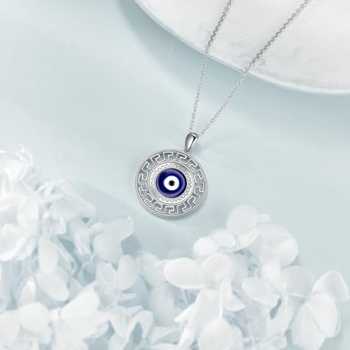 Evil Eye Necklace 925 Sterling Silver Evil Eye Pendant Necklace Evil Eye Jewelry Gifts for Women3