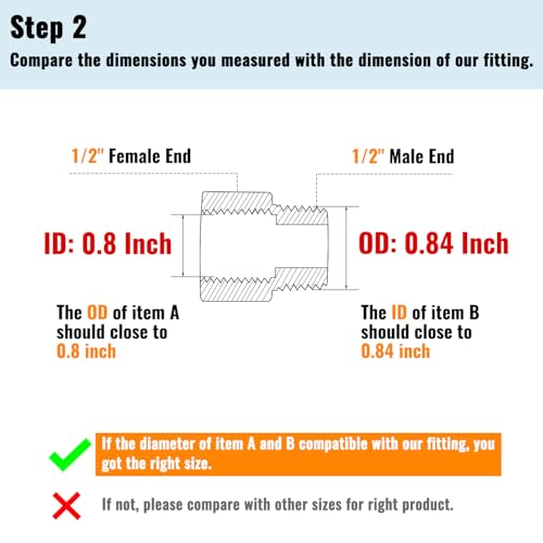 Brass-Pipe-Fitting-SUNGATOR-12-Inch-Male-Pipe-x-12-Inch-Female-Pipe-Brass-Fitting-Adapter-12-NPT-Male-to-12-NPT-Female-Pipe-Fitting-Adapter-12-Brass-Pipe-Extension-Fittings-Pack-of-2