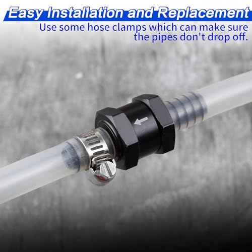 SPEEDWOX Rückschlagventil für Kraftstoff, 10 mm, Aluminium, 2 Anschlüsse, Schwarz, 6 Stück