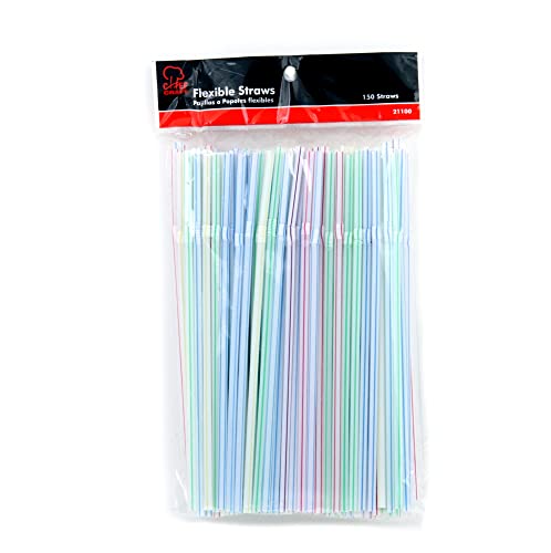 Pitillos flexibles de plástico Chef Craft, 8 pulgadas, 150 unidades miniatura 2