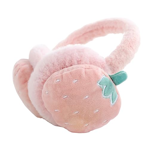 Veemoon 1Pc Strawberry Earmuffs for Plush Ear Warmers Winter Ear for Cold Weather Durable and Comfortable Ear Protection for Outdoor Activities