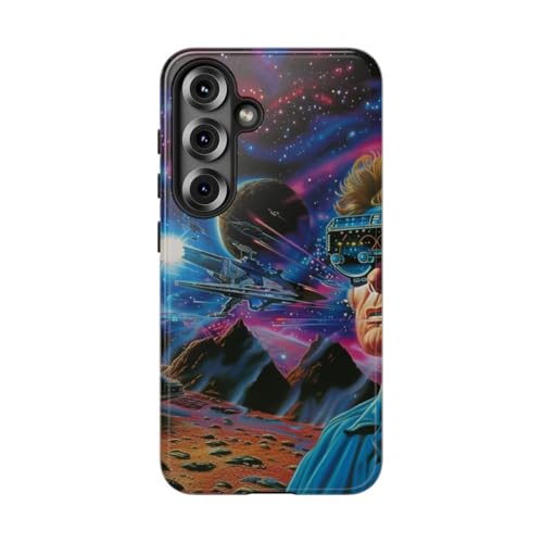 Coque Samsung S25 résistante bleu Space Battle protégeant des rayures quotidiennes