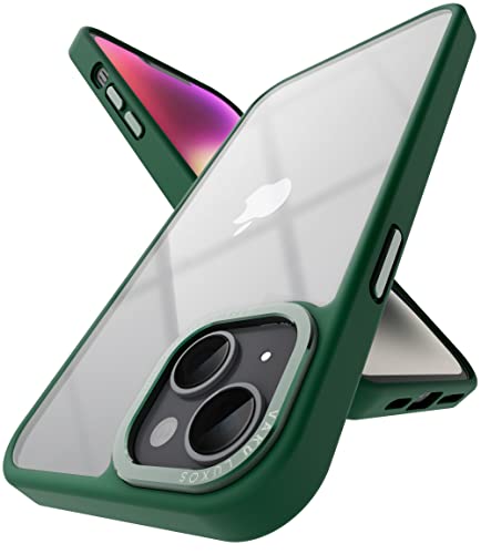 Image of Vaku Luxos Trans Armor for iPhone 14 Plus Cover Case, 6 Feet Drop, Metal Ring Camera Protection, Shockproof, Scratch Resistant, Slim, Compatible with iPhone 14 Plus Back Cover - Green