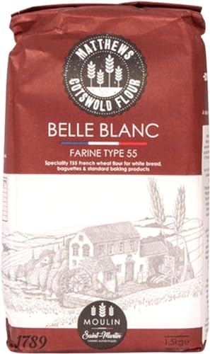 Matthews Cotswold Moulin Saint Martin French T55 Belle Blanc | French Wheat Flour | Specialty | Artisanal | Milled In Britain (1.5kg Bag (Single Bag))