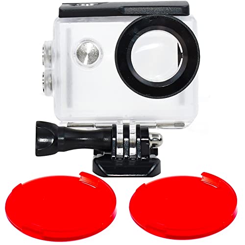 Tekcam Action Camera immersione custodia impermeabile custodia protettiva Shell con 2 pezzi filtro rosso compatibile con Akaso EK7000/NINE CUBE/COOAU/Apeman 1080p subacquea macchina fotografica