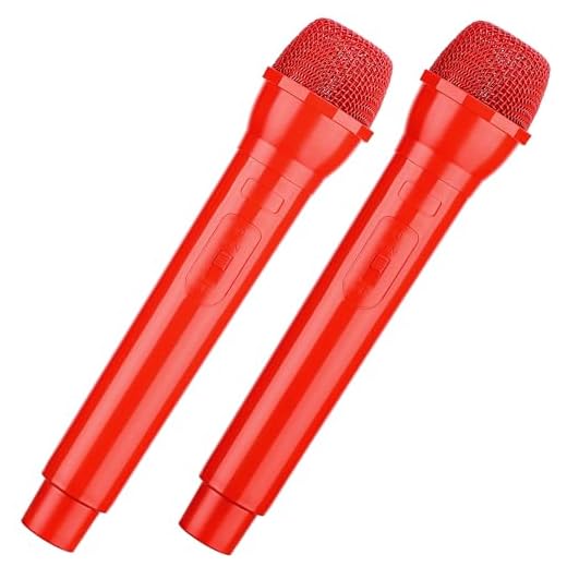 2PCS Red Fake Microphone Prop, Plastic Realistic Microphone for Halloween