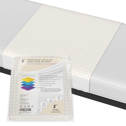 CONFORTNITE Empapadores Cama Adultos Lavables de Algodón Orgánico - 4 Capas Súper Absorbentes - 90 x 85 cm con Alas de 40 cm - Empapador Impermeable y Reutilizable (1 Unidad)