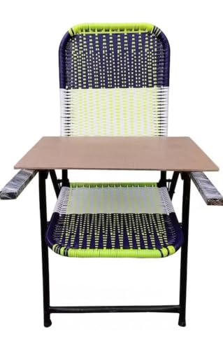 Image of Heavy-Duty Iron Chair with Strong Handle & Free 6mm Laptop /Reading Pad | Portable Multicolour Chair for Study, Home & Outdoor Use (4-26 Years)