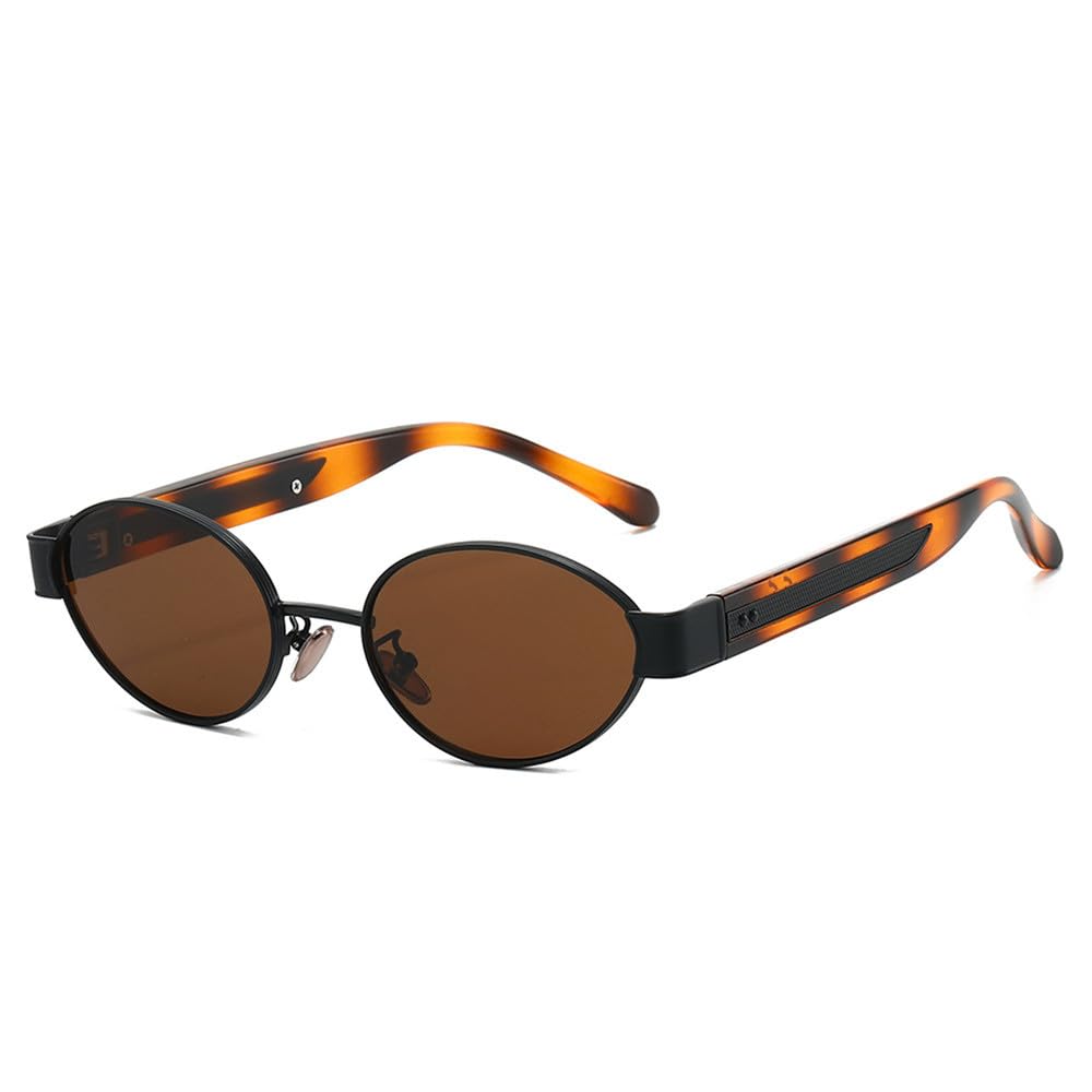 Okulary przeciwsłoneczne owalne retro damskie designerskie metalowe oprawki vintage okulary przeciwsłoneczne UV400 modne popularne okulary