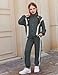 Zaclotre Girls 2 Piece Outfits Sweatsuit Zip Up Sweatshirt and Sweatpant Tracksuit Athletic Jogger Sets Gray 11-12 Years