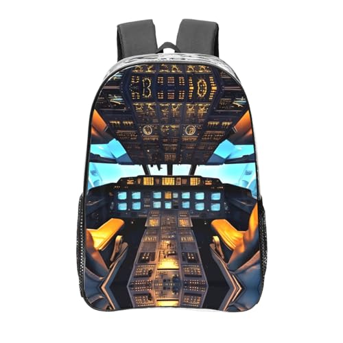 Sac à dos transparent imprimé cockpit avion pour gagner du temps