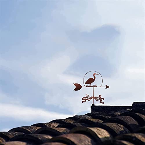 Bturyt Metal Wind Vane, Heron Stainless Steel Weathervane Wind Direction Indicator Professionnel Measuring Tool For Outdoor Iron Roof Garden Outdoor Yard Decoration #TOP3
