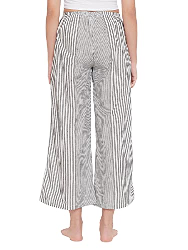 Image of Clovia Women's Cotton Sassy Stripes Flared Pyjama