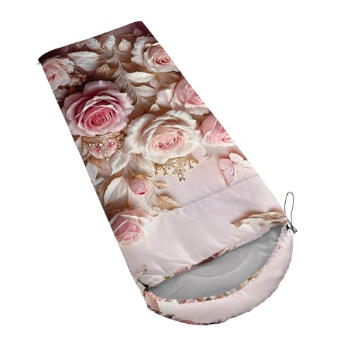 Image of QOOMO Ball Flower Camping Sleeping Bags,3 Season Warm & Cool Weather,Lightweight,Waterproof Sleeping Bags for Adults & Kids,Traveling,and Outdoors,Camping Gear Equipment
