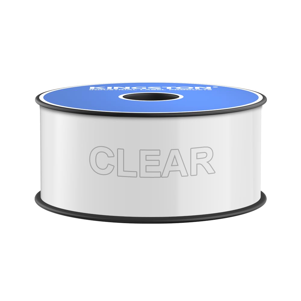 Kingston Premium Vinyl Label Tape, Clear, 2" x 150' for DuraLabel, LabelTac, VnM SignMaker, SafetyPro, Viscom and Others