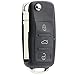 Replacement Keyless Entry Remote Flip Key Fob fits 2002 2003 2004 2005 VW Jetta, Golf, Passat (HLO1J0959753AM)