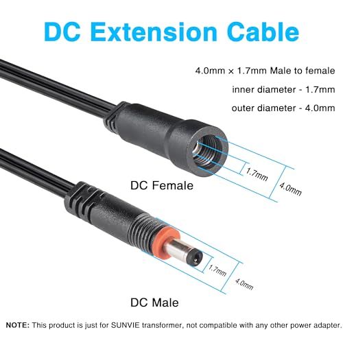 SUNVIE 20ft Photocell Sensor Extension Cord Only For