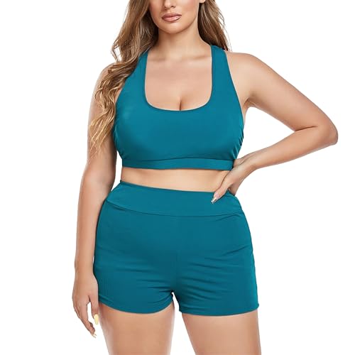 Dois trajes de banho de tamanho curto para mulheres com shorts Recolha o traje de banho Traje de ban