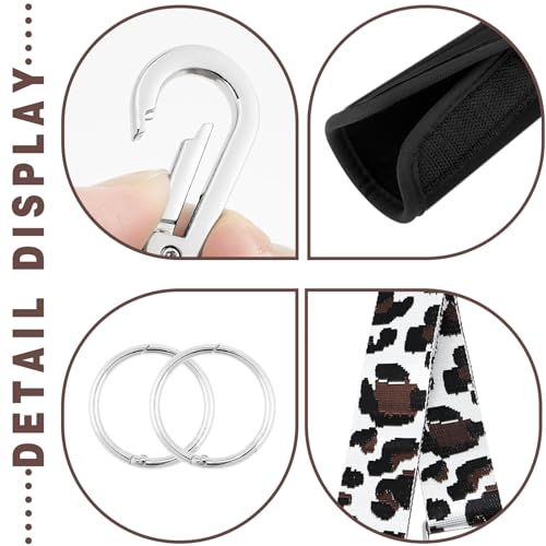 Image of Strap Wrap for Bogg Bag, Accessory for Bagg Bag, With Adjustable Shoulder Leopard Print Crossbody Strap, Black Handle Wrap Protector and Metal Buckle(Style 11)