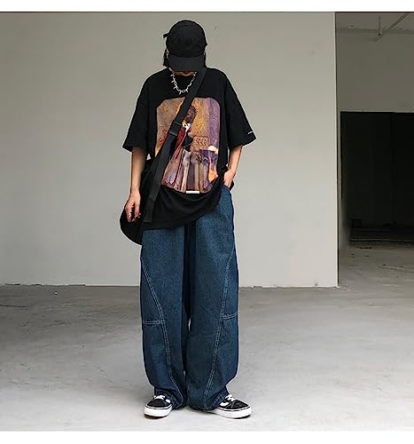 Grunge Baggy Jeans Y2K Emo Alt Cargo Pant Fairycore Demin Clothing Wide Leg Jogger Sweatpants Hippie Acubi Streetwear2