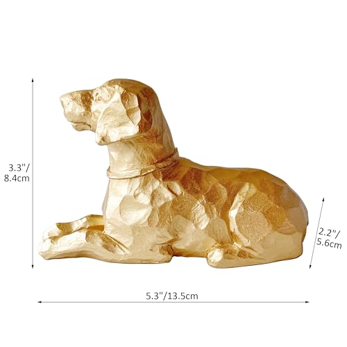 Estatua de Perro Dorado para Decoración de Hogar miniatura 2