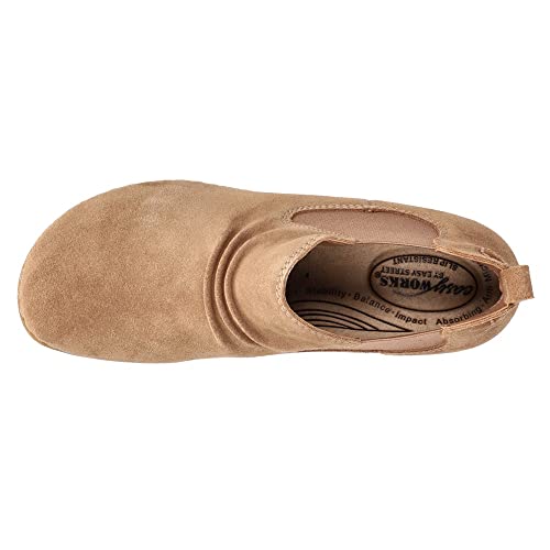 Image of Easy Works by Easy Street Womens Surething Pull On Boots Ankle Low Heel 1-2 inch - Brown - Size 9 M