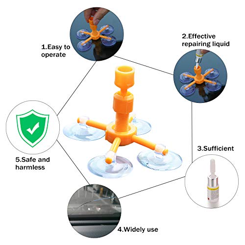 zeBrush Windshield Repair Kit, Car Window Glass Repair Tool for Quick Fix Windshield Chips, Cracks, Bulls-Eye, Star-Shaped and Half-Moon Cracks