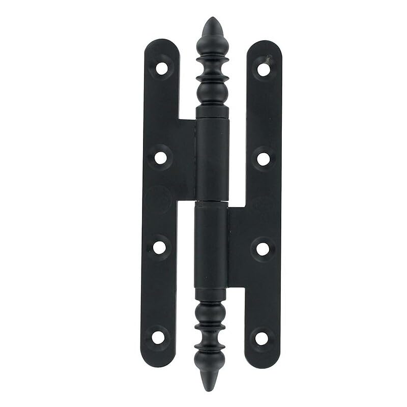 Paumelle rustique acier noir 140x55 gond ferrure porte droite bois