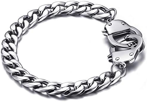 OIDEA Bracciale Braccialetto da Uomo Donna con Fibbia a Catena in Acciaio Inossidabile Lucido Glamour Argento Regalo Perfetto OIDEA Bracciale Braccialetto da Uomo Donna con Fibbia a Catena in Acciaio Inossidabile Lucido Glamour Argento Regalo Perfetto