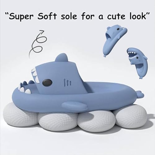 Jfxgjuv Shark Slides Ice Cream Cone, Shark Slides with 3D Funny Fins, Cloud Shark Home Spa Slippers Sandals Shoes for Women Men4