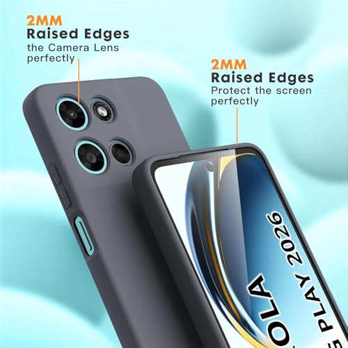 Image of DIZORO Microfiber Candy Case for Motorola G67 Power / G57 Power 5G Smooth Touch Cushion Liquid Soft Silicone Gel Rubber Phone Cases Non-Slip Full Body Protective Shockproof Back Cover -Dark Grey