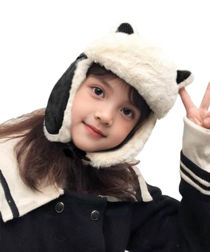 Kids Cat Ear Trapper Hat Earflap Russian Hat Fleece Warm Winter Outdoor Ski Cap for Boys Girls 6-12 Year2