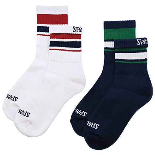 SPALDING(スポルディング) バスケットボール ウェア ソックス ショートソックス 2P LINE ホワイトxネイビー 27-29cm SAS180020 バスケ バスケット SAS180020 23-25cm