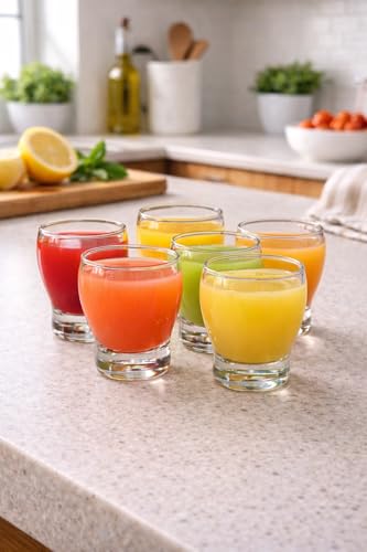 Image of Clear Glass Drinking Glasses Set for Water, Juice, Beverages, Set of 6 (CS)