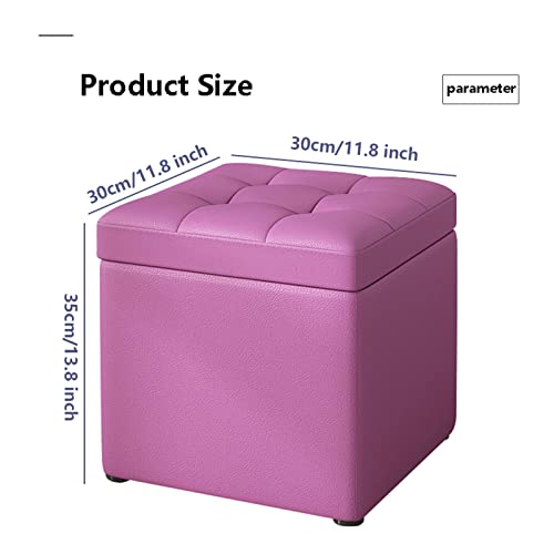 Banco otomano Acolchado con Almacenamiento, Taburete cúbico, Mesa de Maquillaje, Banco para Zapatos, reposapiés tapizado con Patas de Madera, Elegante complemento para sofá en la s