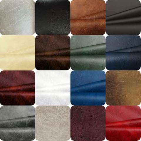 Faux Leather Leatherette Vinyl Leather Cloth Upholstery Fabric Material.10x10 cm (Chestnut, Sample 10x10cm) Cover