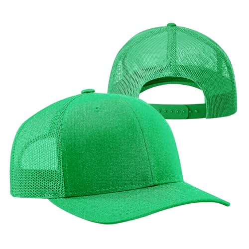 Image of TZ Promise Men Women Plain Cotton Trucker Cap with Breathable Mesh Back, Snapback Baseball Hats