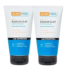 AcneFree Kaolin Clay Detox Mask with Charcoal, 5 Ounce - Pack of 2