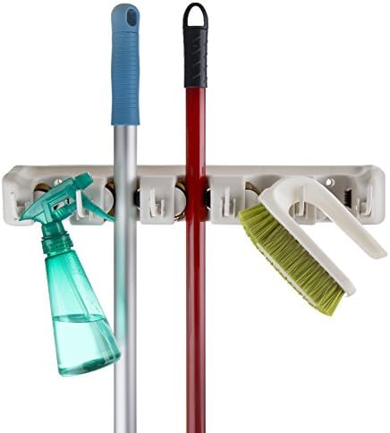 Gexler Mop and Broom Holder Garden Tool Storage Tool Rack Storage & Organization for the Home Hanger for Closet Garage Storage systems Broom Organizer